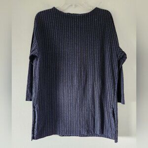 MARIMEKKO x Uniqlo | Tunic T Shirt LS Top polka Dots Black Purple Sz LARGE